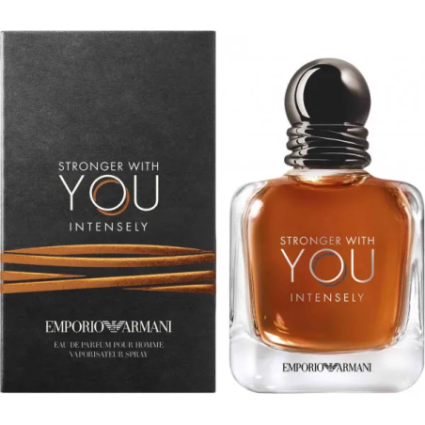 "Armani Stronger With You Intensely: A warm, vanilla, amber, bold."
