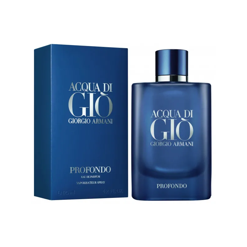 "Armani Acqua di Gio Profondo EDP: A deep, aquatic, mineral, fresh." "Armani Acqua di Gio Profondo EDP: A deep, aquatic, mineral, fresh."
