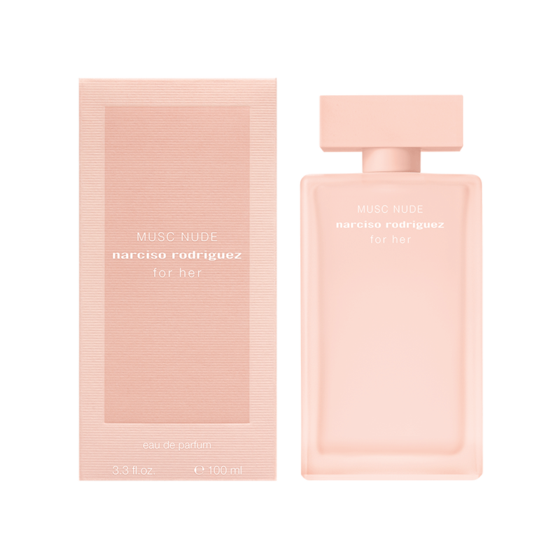 "Narciso For Her Musc Nude: A soft, delicate, rosy, warm musk." "Narciso For Her Musc Nude: A soft, delicate, rosy, warm musk."