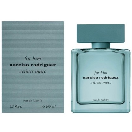 "Narciso For Him Vetiver Musc: Earthy, fresh, woody, clean musk."