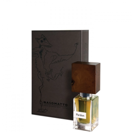 "Nasomatto Pardon: A dark, woody, chocolate, oud, sophisticated."