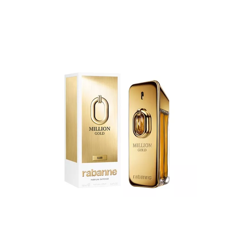 "Paco Rabanne 1 Million Gold Elixir: Rich, intense, sweet, amber." "Paco Rabanne 1 Million Gold Elixir: Rich, intense, sweet, amber."