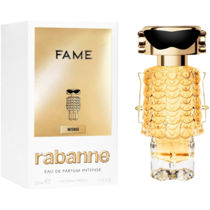 "Paco Rabanne Fame Intense: A rich, woody, jasmine, incense."