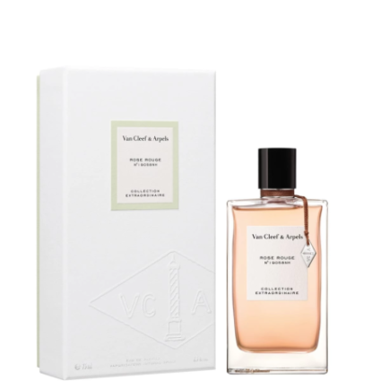 "VCA Rose Rouge: A deep, velvety, fruity, gourmand, intense rose fragrance."