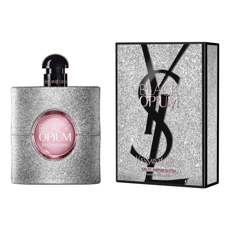 "YSL Black Opium Glitter: A sparkling, coffee, vanilla, sweet." "YSL Black Opium Glitter: A sparkling, coffee, vanilla, sweet."