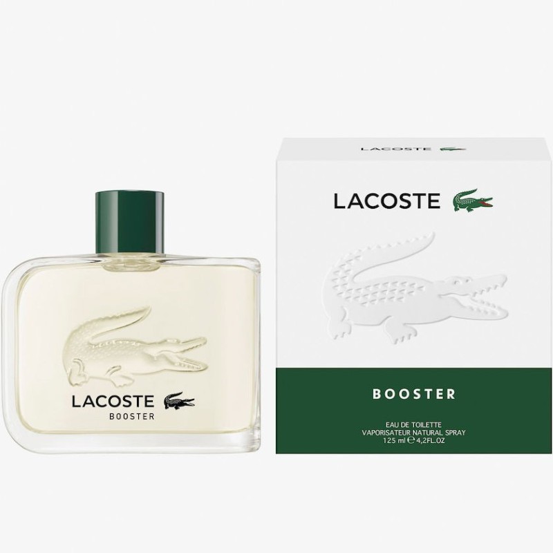 "Lacoste Booster: A fresh, aromatic, minty, sporty, vibrant." "Lacoste Booster: A fresh, aromatic, minty, sporty, vibrant."